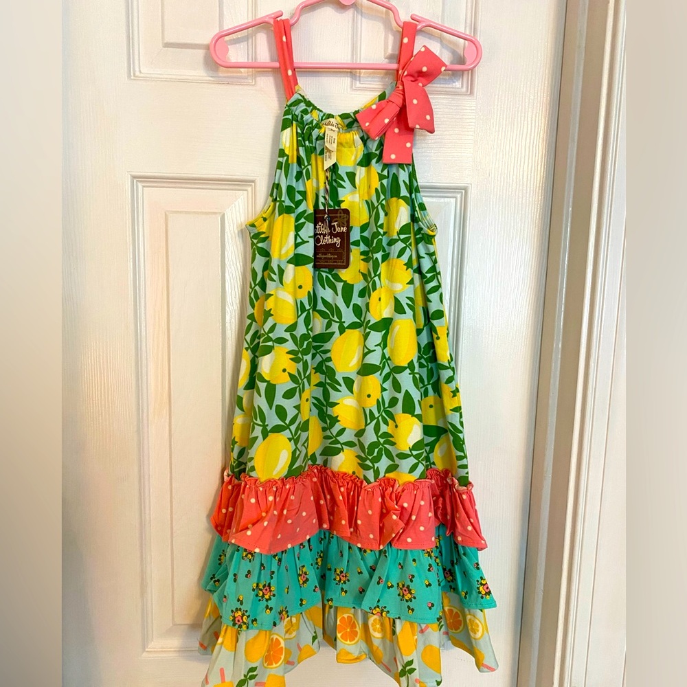 Matilda Jane pillow dress “Freshly Squeezed” lemon print. NWT.